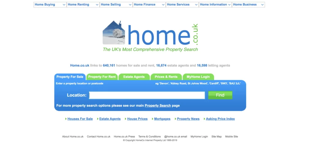 Home website property search