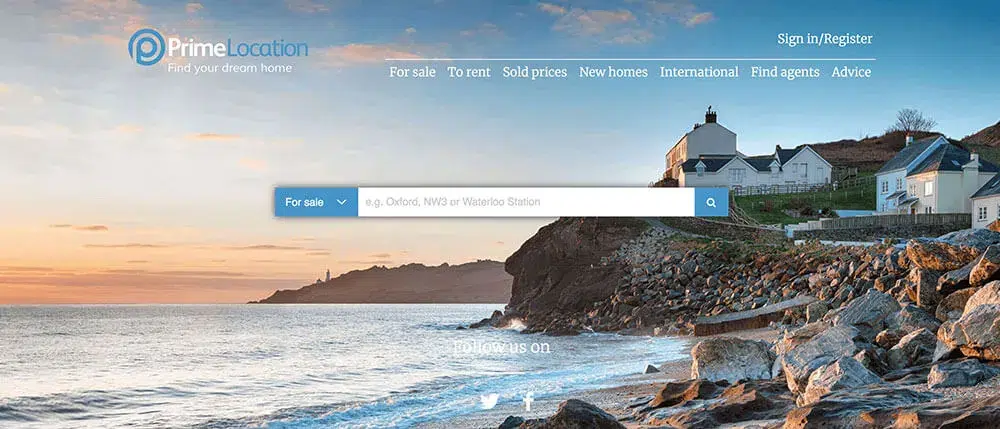 Prime Location website