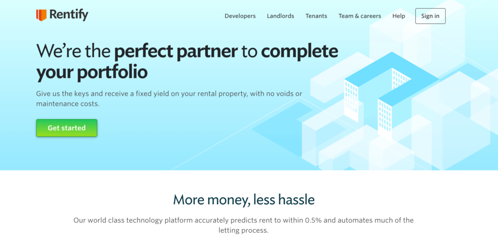 Rentify homepage