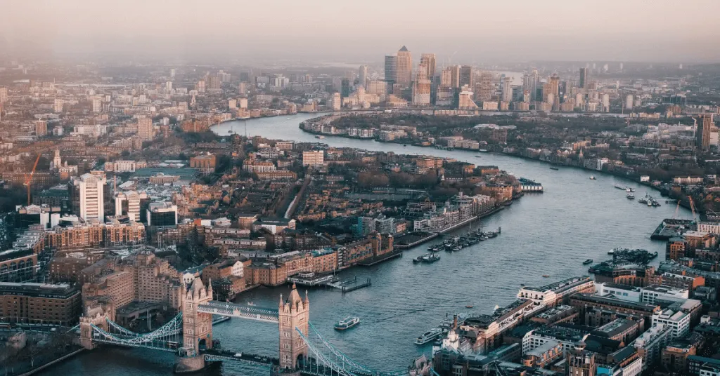 Aerial view of London