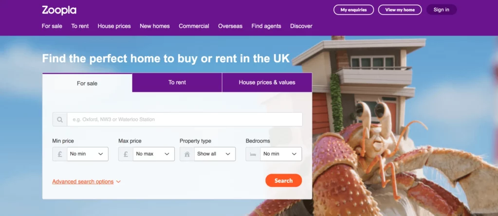 Zoopla website