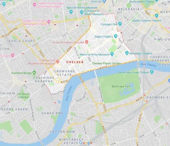 map of Chelsea London
