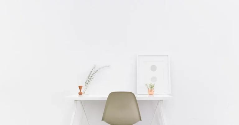 Minimal white desk