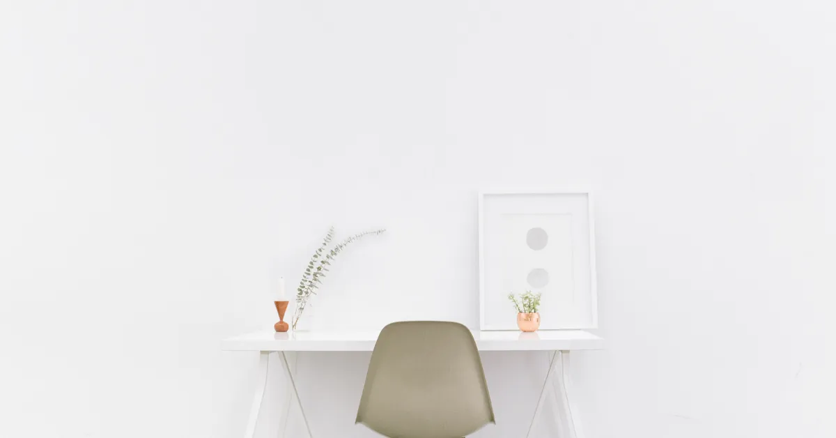 Minimal white desk