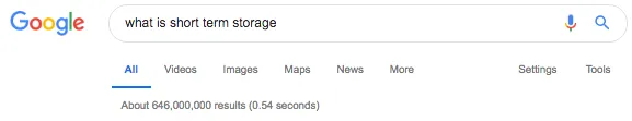 what is short term Storage