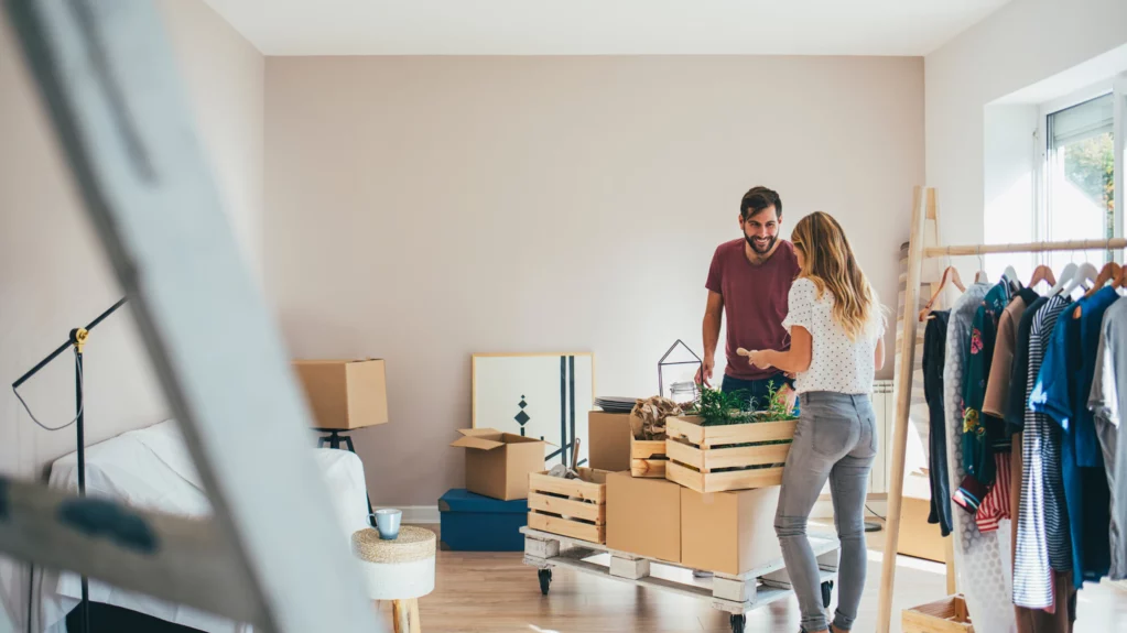 couple en déménagement