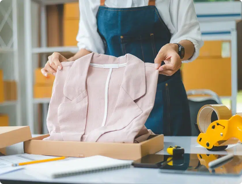 Shopkeeper preparing an order