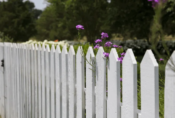 White wooden fence