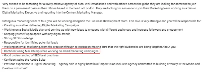 Create Relevancy Points on CV