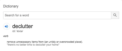Declutter on Wikipedia