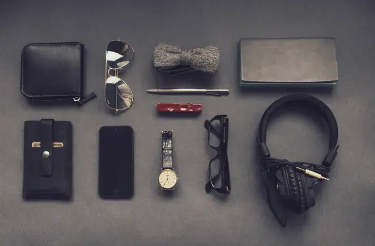 Several items placed on a desk