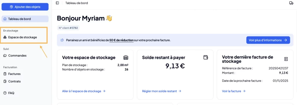 YouStock processus livraison choisir elements a recuperer
