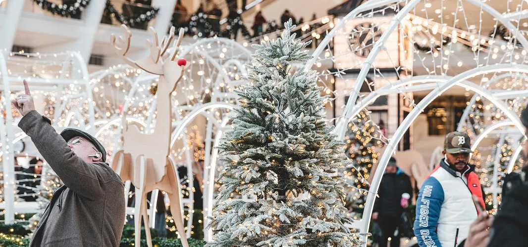 stockage pour decorations de Noel de centres commerciaux