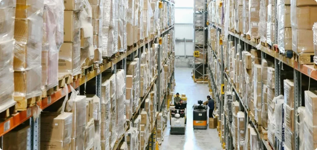 Aisle in a warehouse