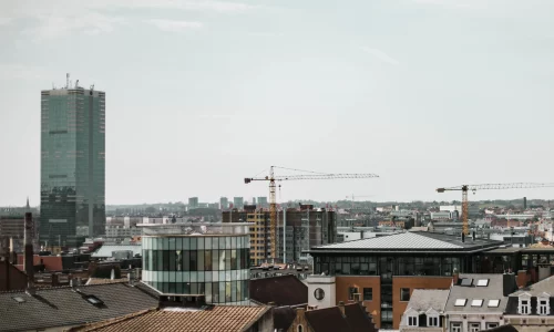 Aerial view of the city of Evere